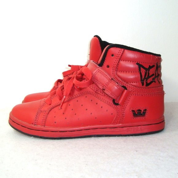Supra Shoes Supra Jim Greco Suprano Red Leather High Top